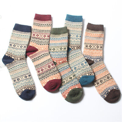 5 Pairs Mens Wool Blend Socks Thick Warm Casual Soft Winter Cashmere Casual Chic • 12.28€