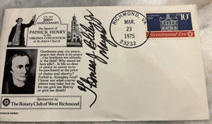Bicentennial Era Patrick Henry Speech 1975 First Day Cover -Signed by Tom Bliley - Picture 1 of 5