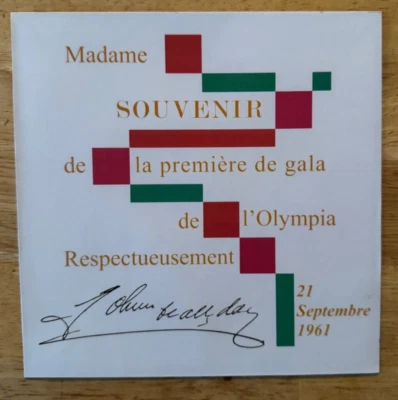 FRENCH SLEEVE SP JOHNNY HALLYDAY SOUVENIR OLYMPIA 1961 - Image 1 of 2