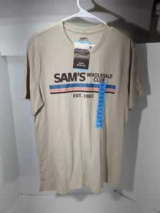 NWT Sam’s Wholesale Club Retro Men’s Large Tan T-Shirt Costco Kirkland - Picture 1 of 7