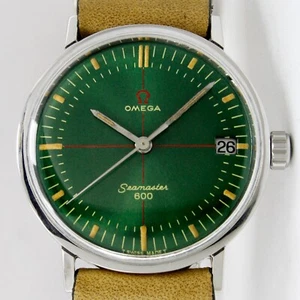Vintage Omega Seamaster 600 Winding Crosshair Green Technical Dial Watch C.1969 - Picture 1 of 20