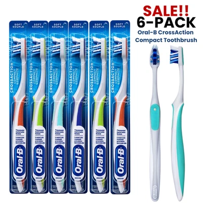¡¡PACK DE 6!! Cepillo de dientes manual Oral-B CrossAction cabezal compacto, 23 cerdas suaves Foto 1 de 4