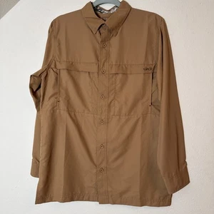 GameGuard Men’s Fishing Shirt Size Small Brown Vented 100% Polyester - Picture 1 of 10