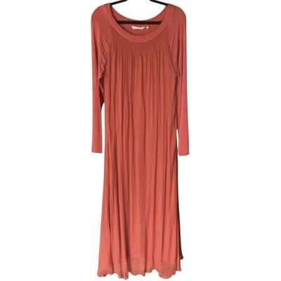 Soft Surroundings Artemis 100% Silk Overlay Jersey Dress Womens Size Large Boho - Image 1 of 4