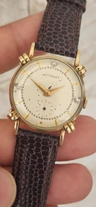 Vintage Wittnauer 76 Revue Fancy Lugs Diamond Dial 10k GF 29mm Watch Working - Picture 1 of 23