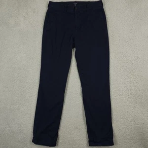 J Crew Flex Straight Pants Men 30x31* Navy Blue Flannel Lined Casual Chinos Work - Picture 1 of 14