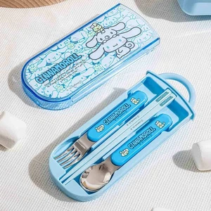 Sanrio Cinnamoroll Utensil Set, Spoon, Fork and Chopsticks for School - Bild 1 von 2