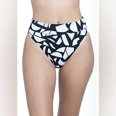 Bikini Free Sport by Gottex Talla 6 Geo Club Cintura Alta Fondo de Natación Negro Blanco Foto 1 de 4