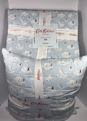 Edredón Cath Kidston Polar Ice King + 2 almohadas Euro - Pingüinos Osos Foto 1 de 4