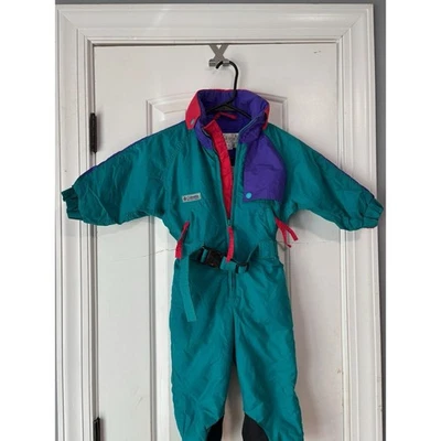 Niños Columbia Traje de Nieve Traje de Esquí Una Pieza Babero de Nieve Retro De Colección Años 80 90 XXS Foto 1 de 3