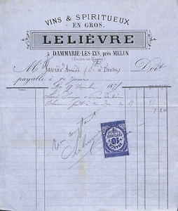 DAMMARIE-LES-LYS ( 77 ) LELIEVRE / VINS ET SPIRITUEUX - Picture 1 of 1