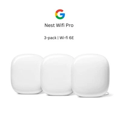 Google Nest Wifi Pro Mesh Router 3 Pack | Snow - Image 1 of 4