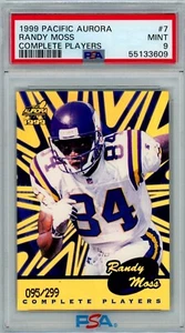 1999 Aurora RANDY MOSS Vikings COMPLETE PLAYERS 95/299 # 7 PSA 9 Pop 1 Highest - Picture 1 of 1