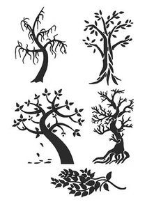 STENCILS CRAFTS TEMPLATES SCRAPBOOKING TREES  COLLECTION 1 STENCIL -  A4 MYLAR - Bild 1 von 1