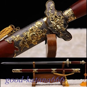 Hand Forge Chinese Sword "Taiji Jian" (剑) Pattern Steel Sword Sharp Blade-0262 - Bild 1 von 7