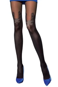 40 DEN MICROFIBRE PATTERNED TIGHTS WITH ELASTANE Fiore "VERNA" - Picture 1 of 4