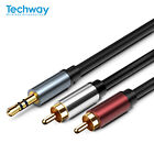 3.5mm to 2 RCA AUX Audio Cable Black Cord DVD Stereo Y Splitte Cord Adapter Wire