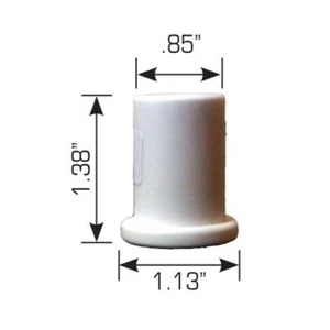 Ceramic Nozzle with Flange: Bore=3/8", L=1-3/8" , O.D.=1.13", (AC2M-6F) - Picture 1 of 1