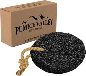 Pumice Stone - Natural Earth Lava Black - Callus/Corn Remover for Feet Heels and - Picture 1 of 12