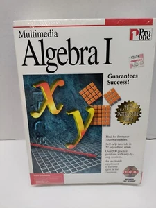 SEALED BIG BOX Multimedia Algebra 1 Pro One PC CD Rom- Windows 3.1 & 95 - Picture 1 of 9