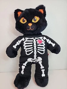 Costruisci un orso mezzanotte scintillante gatto nero Halloween scheletro vestito 18" peluche - Foto 1 di 18