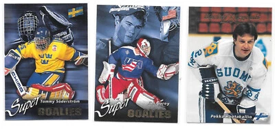 Lot of 3 1996 Swedish Semic Wien Inserts Tommy Soderstrom Jim Carey Rautakallio - Image 1 of 2