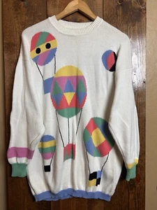 Qui Designer Collection Pullover Damen MED Heißluftballon süß bunt AOP - Bild 1 von 7