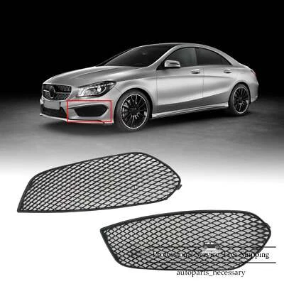 Par para parachoques delantero Mercedes CLA250 CLA45 AMG 2014-2016 rejilla de malla antiniebla Foto 1 de 4