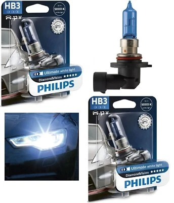 Philips Diamond White 5000K 9005 65W Two Bulbs Head Light High Beam Replacement - Image 1 of 4