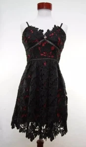 Romeo & Juliet Couture Spaghetti Strap Dress Black Lace M MSRP $240 RJ43708 - Picture 1 of 6