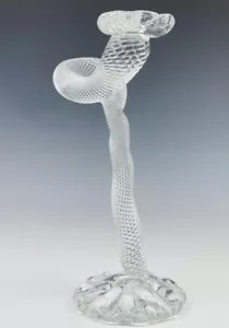 LEON APPLEBAUM TALL CANDLE HOLDER TWISTED ARTIST SIGNED 11.25 BLOWN ART GLASS - Picture 1 of 10