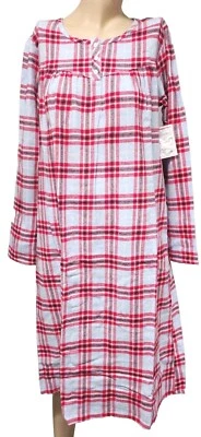 PXS Petite XS Womens Flannel Nightgown 100% Cotton Flannel Plaid Croft & Barrow - Image 1 of 3