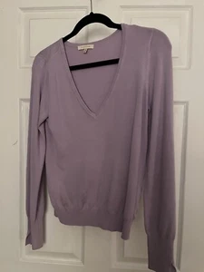 Mardi Gras Lavender V-Neck Sweater With Lavender Slender Bootcut Leggings - Picture 1 of 6