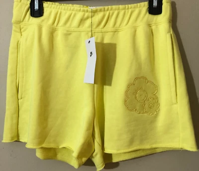 Pantalones Cortos Deportivos Nike Para Mujer Pantalones Cortos para Sudar Terry Francés Bordados Amarillos Talla S Nuevos con Etiquetas Foto 1 de 4
