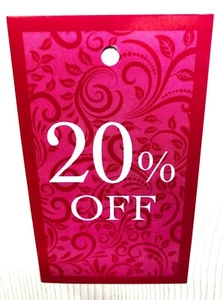 Boletos colgantes de venta rosa y blanco 20% de descuento o 50% de descuento - paquetes 50 y 100 - Imagen 1 de 6