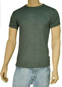 Sizes M-XXL Thermal Short Sleeved T-Shirt Crew Grey 5* Warmth Brushed Polycotton - Picture 1 of 3