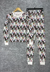 HANNA ANDERSSON Organic Cotton Christmas Pajamas 160 14 PJs Penguin Bear Holiday - Picture 1 of 9
