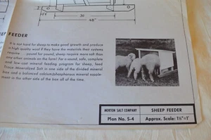 VTG 22” x 17” Morton Salt Company Sheep Feeder Construction Building Plan #S-4 - Picture 1 of 5