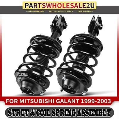 2x Conjunto completo de puntal y resorte helicoidal laterales delanteros para Mitsubishi Galant 99-03 Foto 1 de 4