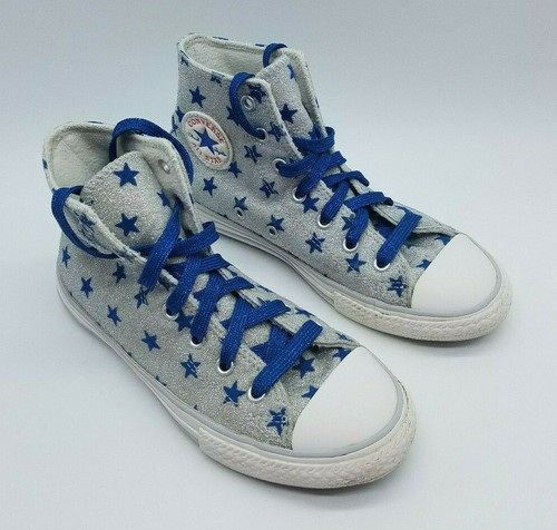 Sneakers alte Converse Chuck Taylor All Star ""Glitter Blue Stars"" taglia 2