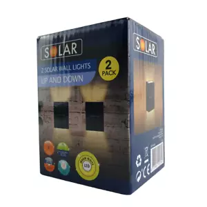 2er SOLAR LED Wand Lampe Up Down Leuchte Set für Hausfassade Garten Terrasse - Bild 1 von 4