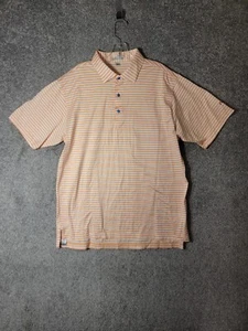 Peter Millar Mens L Stripe Cotton Polo Shirt EMBROIDERED Noble Energy - Picture 1 of 18