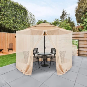 Mosquito Nets,7.5-11 ft Patio Umbrella Mosquito Net Screen Mesh with Zipper - Picture 1 of 22