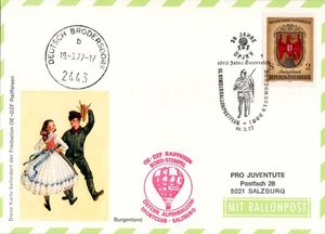Österreich, Ballonpost 1977 Sonderflug Eisenstadt Burgenland OE-DZF Raiffeisen - Picture 1 of 3
