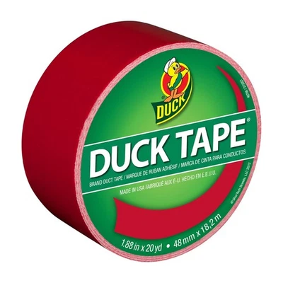 Duck Tape Solid Colours Red. Repair, craft, personalise, Single Roll, Red