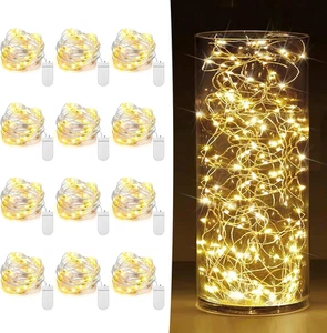 Paquete de 12 luces de hadas a pilas de 2,1 m y 20 LED mini - Picture 1 of 12