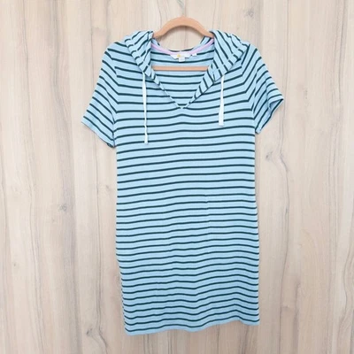 Boden Mujer Sudadera Vestido Talla 2 Azul Rayas Con Capucha Informal Deportivo Preppy Foto 1 de 4