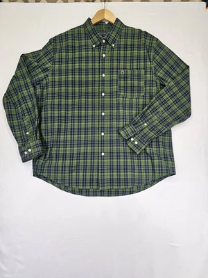 Crown & Ivy Hombres XL Calce Clásico Azul Verde Cuadros Manga Larga Abotonada Foto 1 de 4