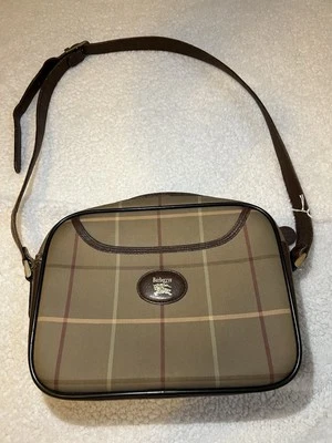 Подлинная винтажная сумка через плечо Burberry Nova в клетку холщовая многоцветная 36970c в клетку - Изображение 1 из 4