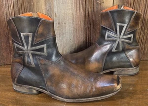 VGC! Mark Nason Iron Cross Men's 11.5 Side Zip Leather Boots 67237 Made In Italy - Picture 1 of 11
